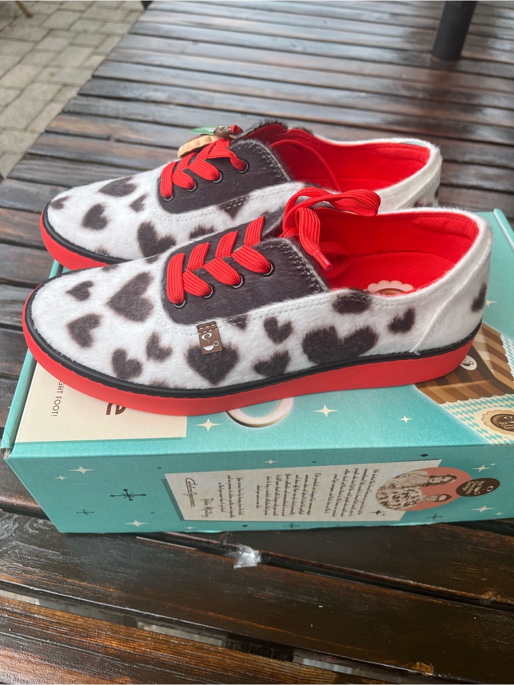 Brand new with tags in box Hot Chocolate design polka pup love sneakers - Picture 2 of 13